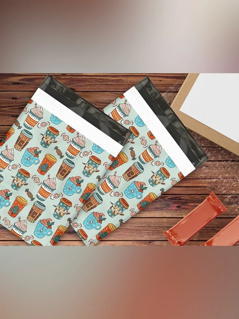 🎁Free Ship! POLYMAILERS • 10x13 Inch • 15 Pcs • CHRISTMAS COFFEES • NEW